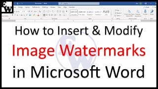 How to Insert and Modify Image Watermarks in Microsoft Word [upl. by Auqenahs]