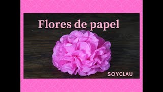 TUTORIAL COMO HACER FLORES DE PAPEL CHINA  FLORES DE PAPELILLO  Clau Tutoriales [upl. by Annet820]