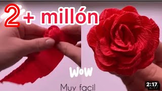 Como haces flores de papel crepe San Valentín [upl. by Julide]