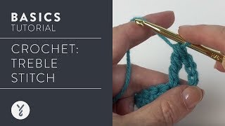 Beginner Crochet How to Treble Stitch [upl. by Hedaza]