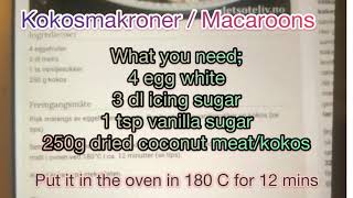 Macaroons  kokosmakroner [upl. by Soluk]