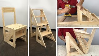 Silla Escalera Muy Fácil De Hacer  Tutorial de Carpintería [upl. by Kelvin]