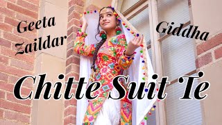 Chitte Suit Te White Suit  Geeta Zaildar  Giddha  Dance [upl. by Burnard663]