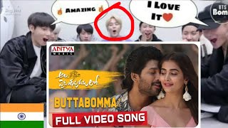 BTS REACTION TO  ButtaBomma Full official Video Song Allu Arjun  BTSREACTION [upl. by Moulton757]