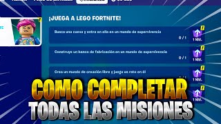 COMO COMPLETAR TODAS LAS MISIONES DE PRUEBA LEGO FORTNITE [upl. by Aisats]