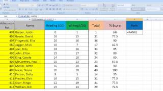 Excel Tips for Teachers Episode 3 Ranking results in Excel [upl. by Ailgna]