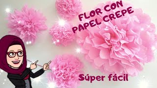 DIY🌸Como hacer FLORES de papel crepe o china SENCILLA Y FÁCIL 🌸2 modelos [upl. by Ban530]