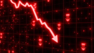 Stock Market Crash of Red Arrow Graph Going Down Into Recession 4K 60fps Wallpaper Background [upl. by Varuag]