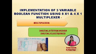 U2L44  Implement Boolean function using Multiplexer  3 variable function using 81amp 41 MUX [upl. by Akciret]