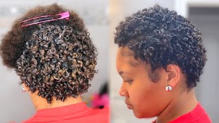 Super Defined Curls On Short Natural Hair  How to style TWA [upl. by Eastlake]