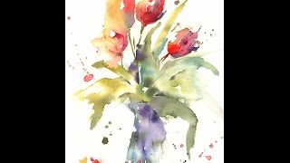 LooseWatercolourscom Tulips with Andrew Geeson [upl. by Meek]