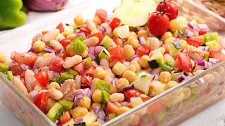 Ensalada de Garbanzos muy Rápida Fácil y Fresquita [upl. by Berliner985]