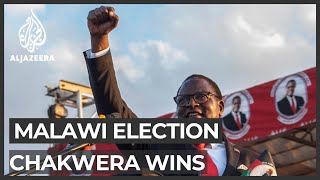 Malawi presidential election Lazarus Chakwera declared winner [upl. by Ecitnerp]