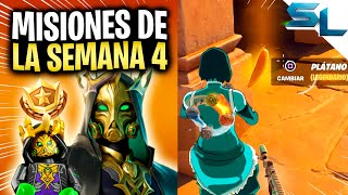 Como COMPLETAR TODAS las MISIONES DE LA SEMANA 4 TEMPORADA 2 CAPITULO 5 FORTNITE [upl. by Eikceb]