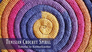 Tunisian Crochet Spiral Tutorial  Right handed [upl. by Emalia]