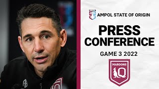 QLD Maroons Press Conference  State of Origin III 2022  NRL [upl. by Pedro]