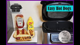 GRILLED HOT DOGS  NINJA FOODI GRILL RECIPES [upl. by Eimmas]