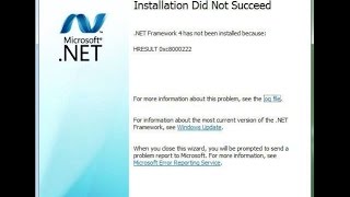 How to Fix Net Framework Installation did not succeed HRESULT 0xc8000222 Error [upl. by Jamie]