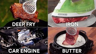 Every way to COOK A STEAK 25 Methods  GugaFoods [upl. by Poul]