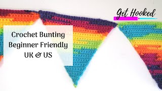 Crochet Bunting  EASY  BEGINNER [upl. by Nyltac]