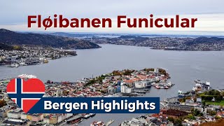 Bergen Funicular Railway Sensational View from Mount Fløyen [upl. by Tisdale]