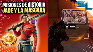 Como COMPLETAR TODAS las MISIONES DE HISTORIA JADE Y LA MÁSCARA FORTNITE [upl. by Lucila]