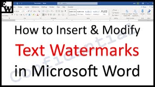 How to Insert and Modify Text Watermarks in Microsoft Word [upl. by Nacnud]