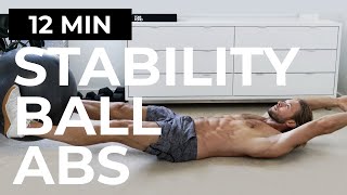 12 Min Stability Ball AB WORKOUT  Strong Core  Flat Stomach Exercises [upl. by Swagerty]