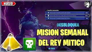 Como conseguir la MISION SEMANAL Rey Mitico Salvar el mundo FORTNITE 2022 [upl. by Rotciv19]