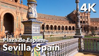 Plaza de Espana Sevilla Spain  2020 4K [upl. by Parlin]