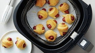 Air Fryer Mini Crescent Dogs  Pillsbury Recipe [upl. by Ginelle]