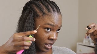 HOW TO CROCHET WITH BRAIDING HAIR Detailed Tutorial Kanekalon Crochet [upl. by Annahael48]