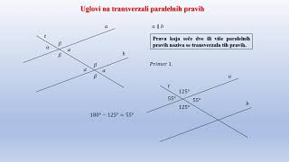 Uglovi na transverzali paralelnih pravih [upl. by Justus]