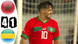 Morocco vs Gabon 41  All Goals amp Highlights  2024 [upl. by Eelirak]