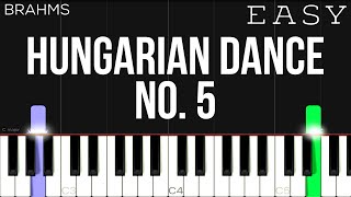 Brahms  Hungarian Dance No 5  EASY Piano Tutorial [upl. by Levana]