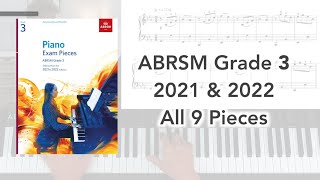 ABRSM Grade 3 Piano 2021 amp 2022 All 9 Pieces [upl. by Ehpotsirhc44]