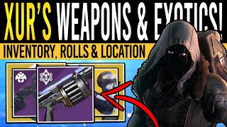 Destiny 2 XURS NEW WEAPONS amp HIGH STAT ARMOR 15th December Xur Inventory  Armor Loot amp Location [upl. by Hodosh]