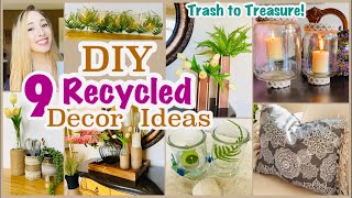 9 Recycled Craft Ideas  DIY Room Decor [upl. by Britney]