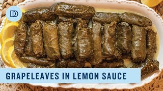 Dolmadakia Avgolemono Greek Style Stuffed Grape Leaves with a Lemony Sauce [upl. by Myrle]