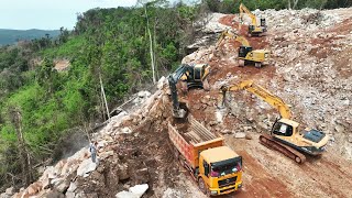 Fulls Videos Processing Connecting High Road On Mountain Use Excavator Bulldozer and Dump Truck [upl. by Glenn]