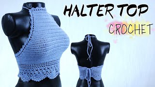 TOP CROCHET Paso a Paso HALTER TOP [upl. by Ylluz]