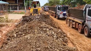 Building New Roads Heavy Machinery in Action  Bulldozer amp Dump Trucks Transforming Dirt Roads [upl. by Acireit]