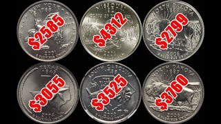 TOP 10 Most Valuable US State Quarters  High Grade Examples Sell for BIG Money [upl. by Norval]