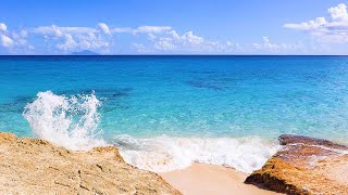 Beautiful Beach View From The Caribbean Island of St Maarten 4K Video [upl. by Jeremias879]