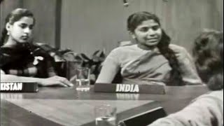 1959 High School Exchange Students Debate  India Pakistan UK Brazil [upl. by Pardner]