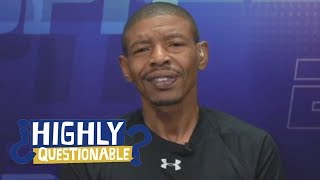 Muggsy Bogues Talks Larry Johnsons Haircut On Set Of Space Jam  Highly Questionable  ESPN [upl. by Onairam65]