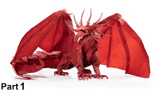 Origami Ancient Dragon Satoshi Kamiya part 1 [upl. by Sewoll]