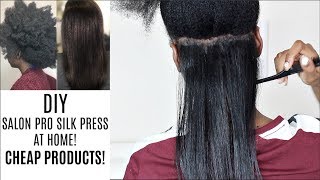 HOW TO SILK PRESS on 4G NATURAL Hair AT HOME CHEAP NO FRIZZ NO DAMAGE TESTING NEW FLAT IRON [upl. by Elleinahc581]