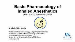 20151109 Inhaled Anesthetics Part 1 [upl. by Octavus523]