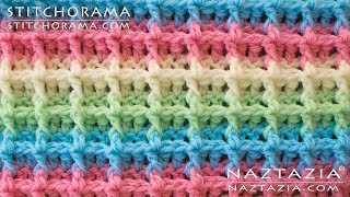 HOW to CROCHET WAFFLE STITCH  Stitchorama by Naztazia [upl. by Borek]